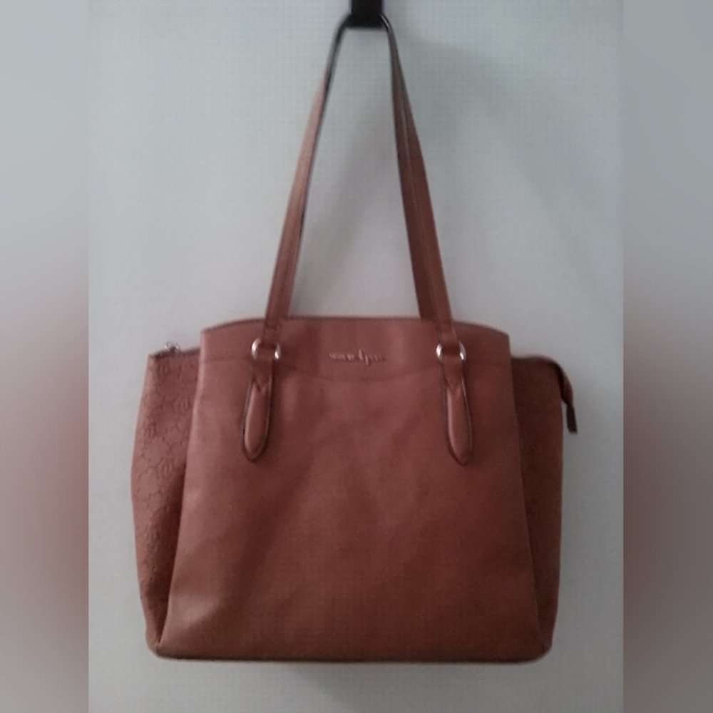 Nina Leonard Brown Tote with Timeless Design